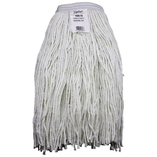 Chickasaw Zephyr ZRay Wet Mop Head, 16 oz Headband, Synthetic Yarn, White 10616L